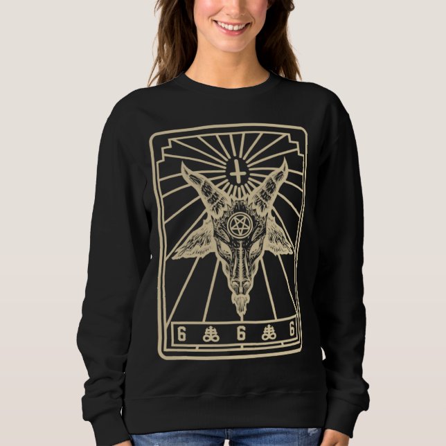 Baphomet Tarot Inverted Cross Leviathan Cross Goat Sweatshirt (Front)