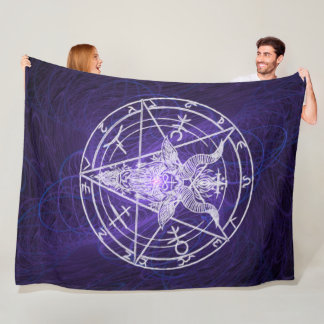 Baphomet Void Energy Black Light Fleece Blanket