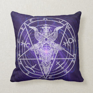Baphomet Void Energy Black Light Throw Pillow