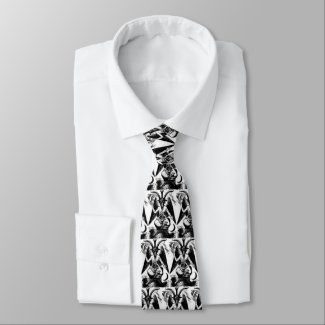 Baphomet White Neck Tie