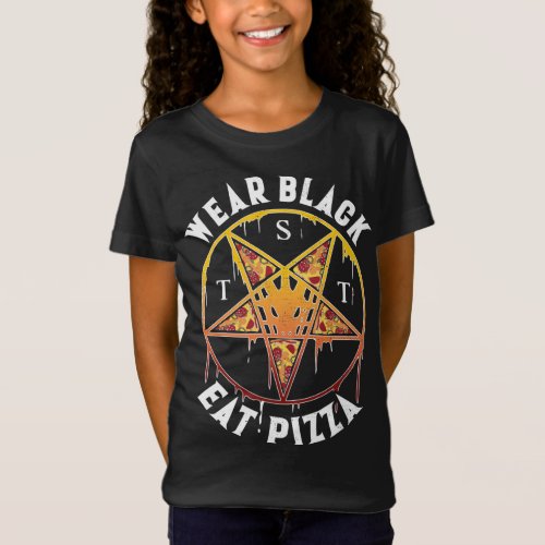 Baphometh Eat Pizza Love Satan Gift Design For Got T_Shirt