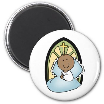 Baptism African American Baby Boy Magnet by new_baby at Zazzle