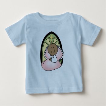 Baptism African American Baby Girl Baby T-shirt by new_baby at Zazzle