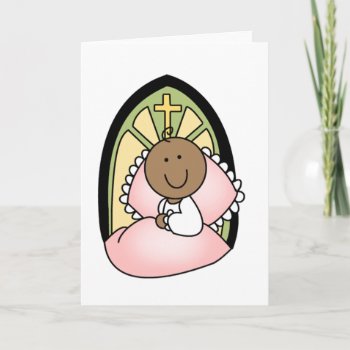 Baptism African American Baby Girl Card by new_baby at Zazzle
