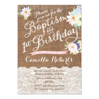 Baptism and Birthday invitations, 1st Birthday Card