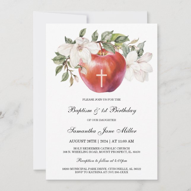 Baptism and First Birthday Apple Template (Front)