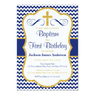 Baptism 1st Birthday Invitations Zazzle
