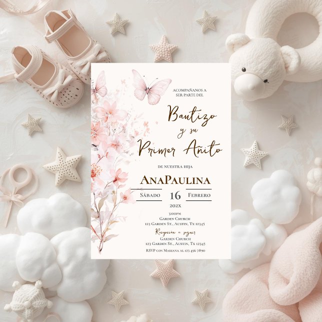 Baptism and first year invitation in Spanish (Creator Uploaded)