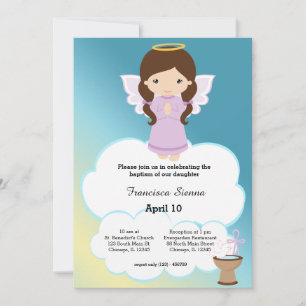 Baptism Angel Girl Invitation