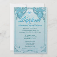 Baptism | Angel Monogram Invitation