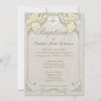 Baptism | Angel Monogram Invitation