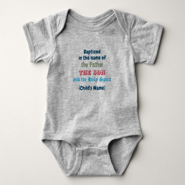 Baptism Baby Boy Bodysuit   (Front)