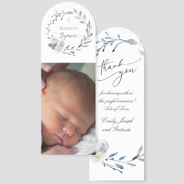 Baptism baby boy bookmarks (Front & Back)