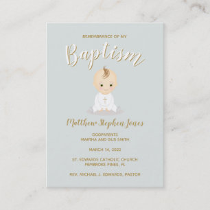 Baptism Baby Boy Business Card