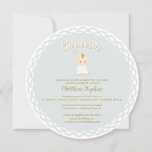 Baptism Baby Boy Invitation