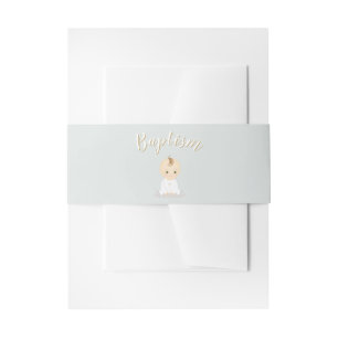 Baptism Baby Boy Invitation Belly Band