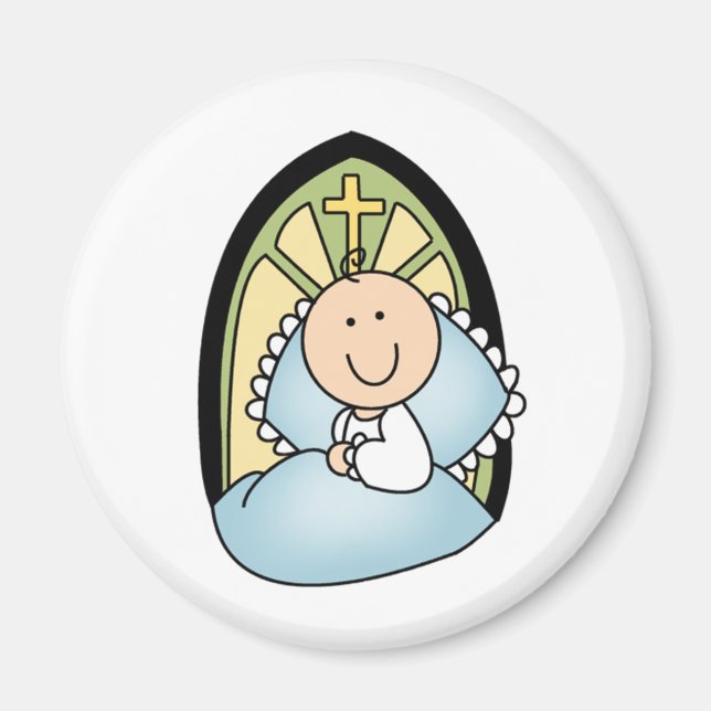 Baptism Baby Boy Magnet (Front)