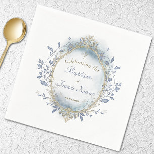 Baptism baby boy napkins