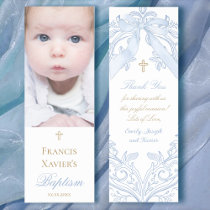 Baptism baby boy thank you  bookmarks