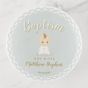 Baptism Baby Boy Trinket Tray