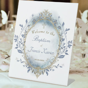 Baptism baby boy welcome Sign