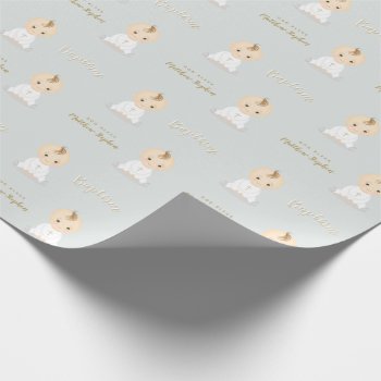 Baptism Baby Boy Wrapping Paper by LifesSweetBlessings at Zazzle
