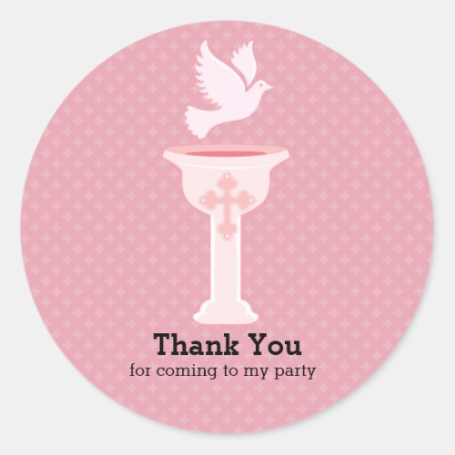 Baptism baby  choose background color classic round sticker