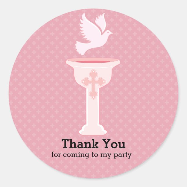 Baptism baby * choose background color classic round sticker (Front)