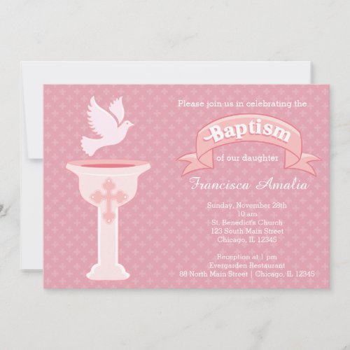 Baptism baby  choose background color invitation