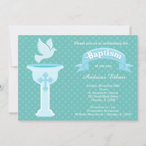 Baptism baby  choose background color invitation