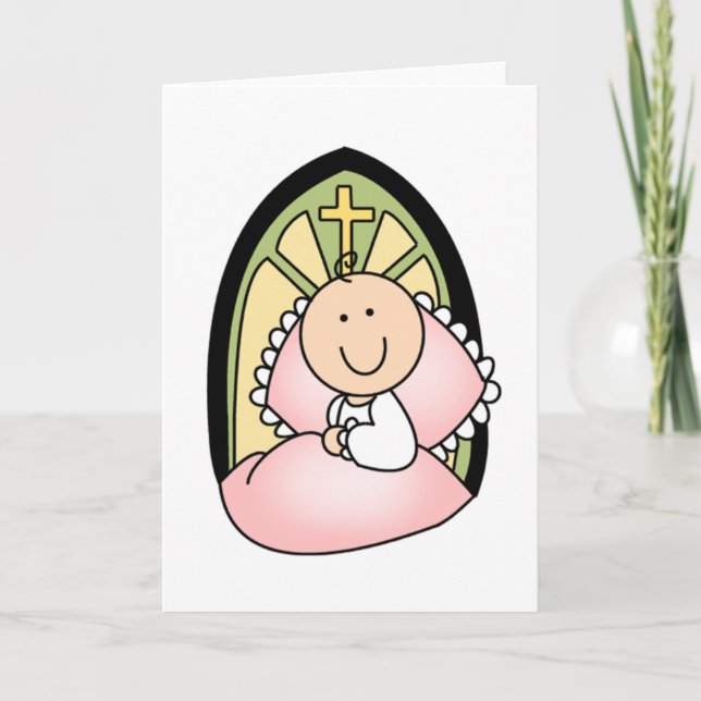 Baptism Baby Girl Card (Front)