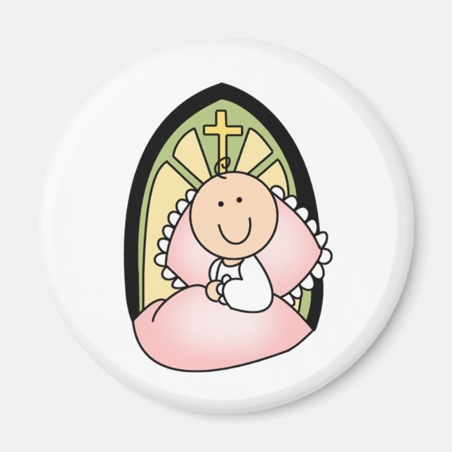 Baptism Baby Girl Magnet (Front)