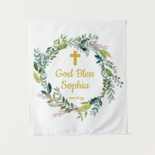 Baptism Backdrop Decorations Girl Boy God Bless