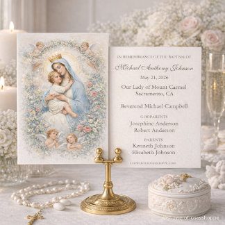 Baptism Blessed Mother & Child Remembrance  Business Card