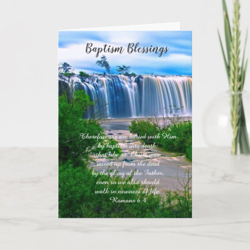 Baptism blessings Christian folded card