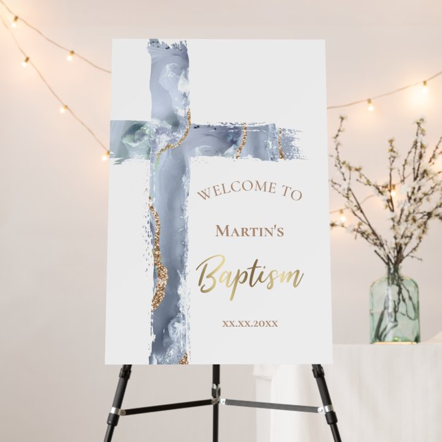 Baptism | blue agate holy cross foam board (In Situ (Stand))