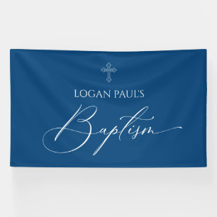 Baptism Blue banner backdrop 
