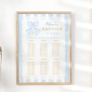 Baptism Blue Bow Baby Boy Seating Chart