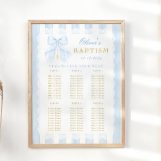 Baptism Blue Bow Baby Boy  Seating Chart