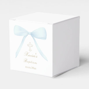 Baptism blue bow favor boxes