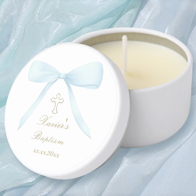 Baptism blue bow mini candle favors (Creator Uploaded)