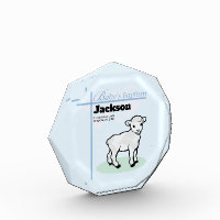Baptism Blue Boy Lamb, Customizable