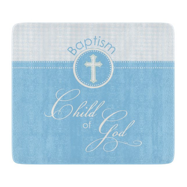 Baptism Blue Child of God, Customizable Cutting Board (Front)