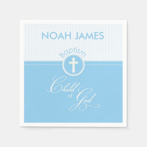 Baptism Blue Child of God Customizable Paper Napkins