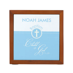 Baptism Blue Child of God, Customizable Pencil Holder