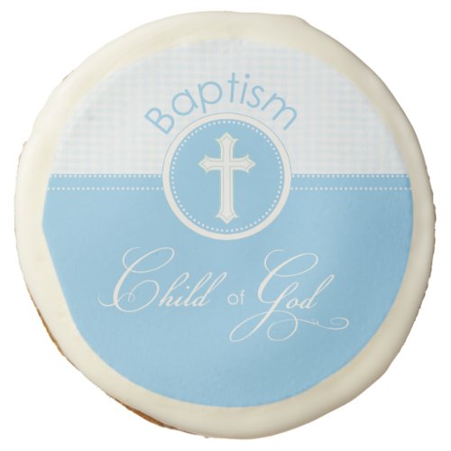 Baptism Blue Child of God Customizable Sugar Cookie