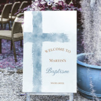 Baptism | blue cross welcome sign
