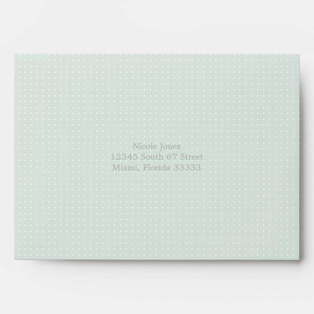 Baptism Blue Opal Delicate Floral Lace Envelope (Front)