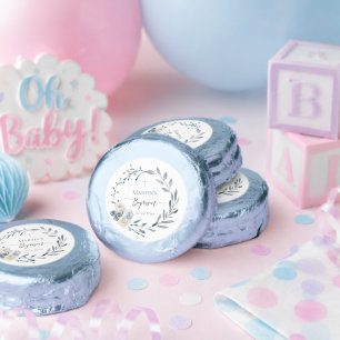 Baptism blue wreath chocolate dipped oreo cookie favors