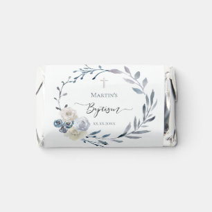 Baptism blue wreath hershey's miniatures